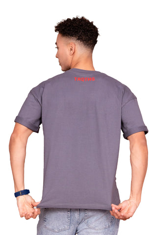 TURQTANG Life Oversized T-Shirt in Midnight Grey – Casual streetwear with premium comfort.