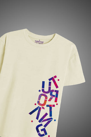 STACKED IN STYLE OVERSIZED TEE-SHIRT - STONE IVORY