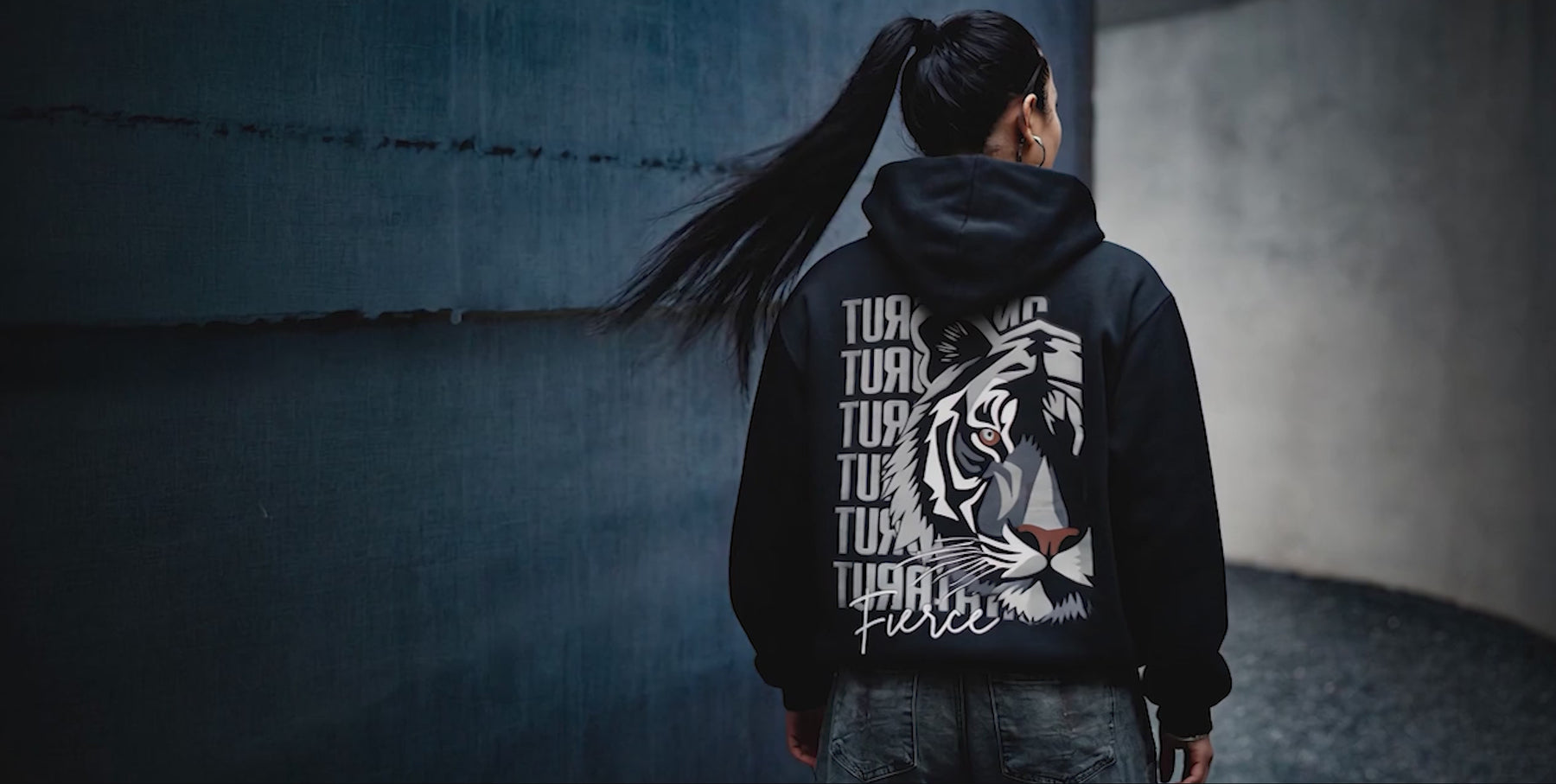 FIERCE OVERSIZED HOODIE - CLASSIC BLACK Banner Video for the Desk