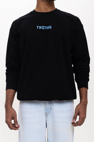 TURQTANG Divine Dragon Oversized Sweatshirt in Classic Black – Comfortable and expressive casual wear.