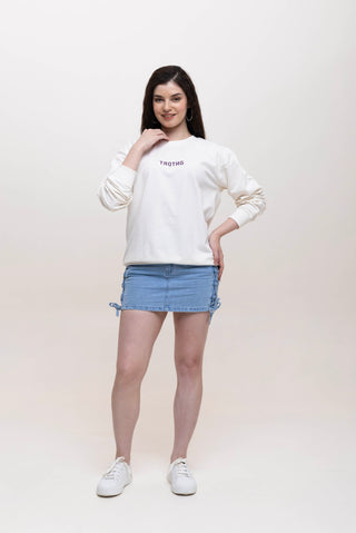 TURQTANG Divine Dragon Oversized Sweatshirt in Pastel Cream – Bold design meets cozy streetwear.