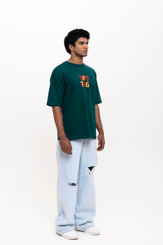 TURQTANG Dragonfly Oversized T-Shirt in Teal Green – Vibrant comfort wear inspired by nature.