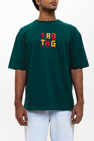 TURQTANG Dragonfly Oversized T-Shirt in Teal Green – Vibrant comfort wear inspired by nature.
