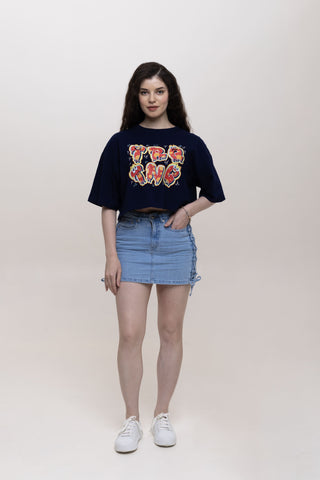 EYE CANDY CROP TOP - MYSTIC NAVY