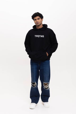 TURQTANG Fierce Oversized Hoodie in Classic Black – Effortless, cozy streetwear with confident vibes.