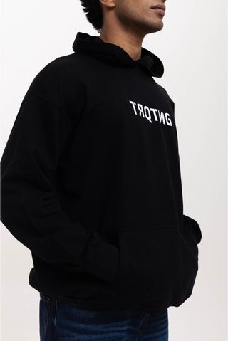TURQTANG Fierce Oversized Hoodie in Classic Black – Effortless, cozy streetwear with confident vibes.