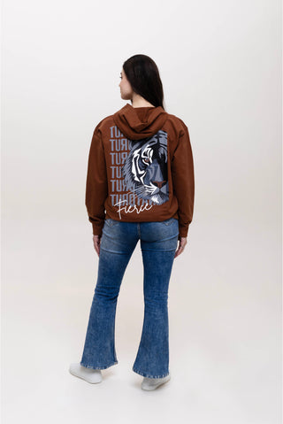 TURQTANG Fierce Oversized Hoodie in Mahogany – Premium comfort with bold street-style attitude.
