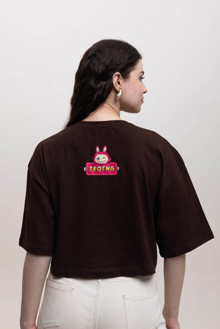 TURQTANG Iconic Crop Top Mini Mischief Edition in Walnut Whimsy – Playful and trendy crop top.
