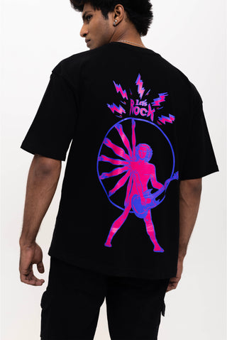 TURQTANG Lets Rock Oversized T-Shirt in Classic Black – Premium streetwear for effortless comfort.