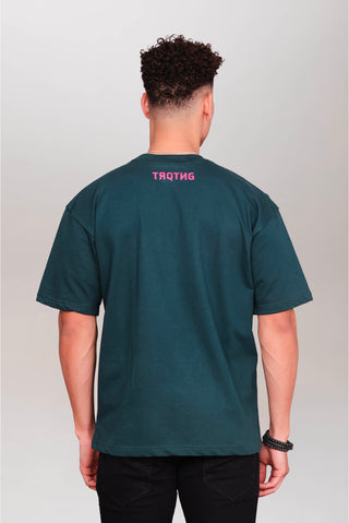 TURQTANG Life Oversized T-Shirt in Teal Green – Effortless streetwear with a vibrant edge.
