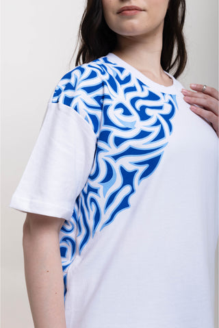 TURQTANG The Tattoo Theory Co-ord Set in Sapphire Smoke – Stylish and bold coordinated streetwear look.