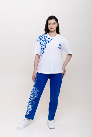TURQTANG The Tattoo Theory Co-ord Set in Sapphire Smoke – Stylish and bold coordinated streetwear look.