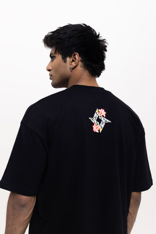 TURQTANG Tropical Kiss T-Shirt in Classic Black – Refreshing, relaxed-fit tee for everyday comfort.