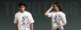 TURQTANG Tropical Kiss T-Shirt in Stone Ivory – relaxed oversized streetwear tee with premium comfort and modern style.