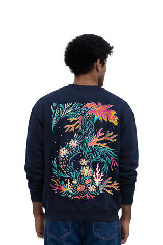CORAL CREST OVERSIZED SWEATSHIRT - MIDNIGHT INK