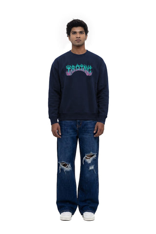 CORAL CREST OVERSIZED SWEATSHIRT - MIDNIGHT INK