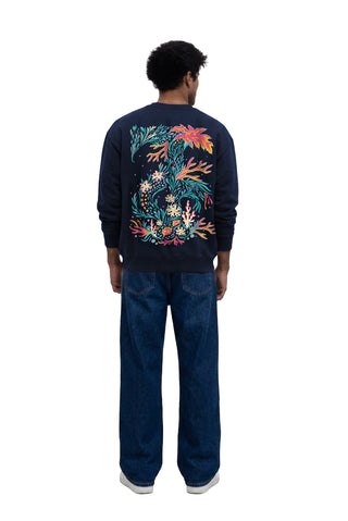 CORAL CREST OVERSIZED SWEATSHIRT - MIDNIGHT INK